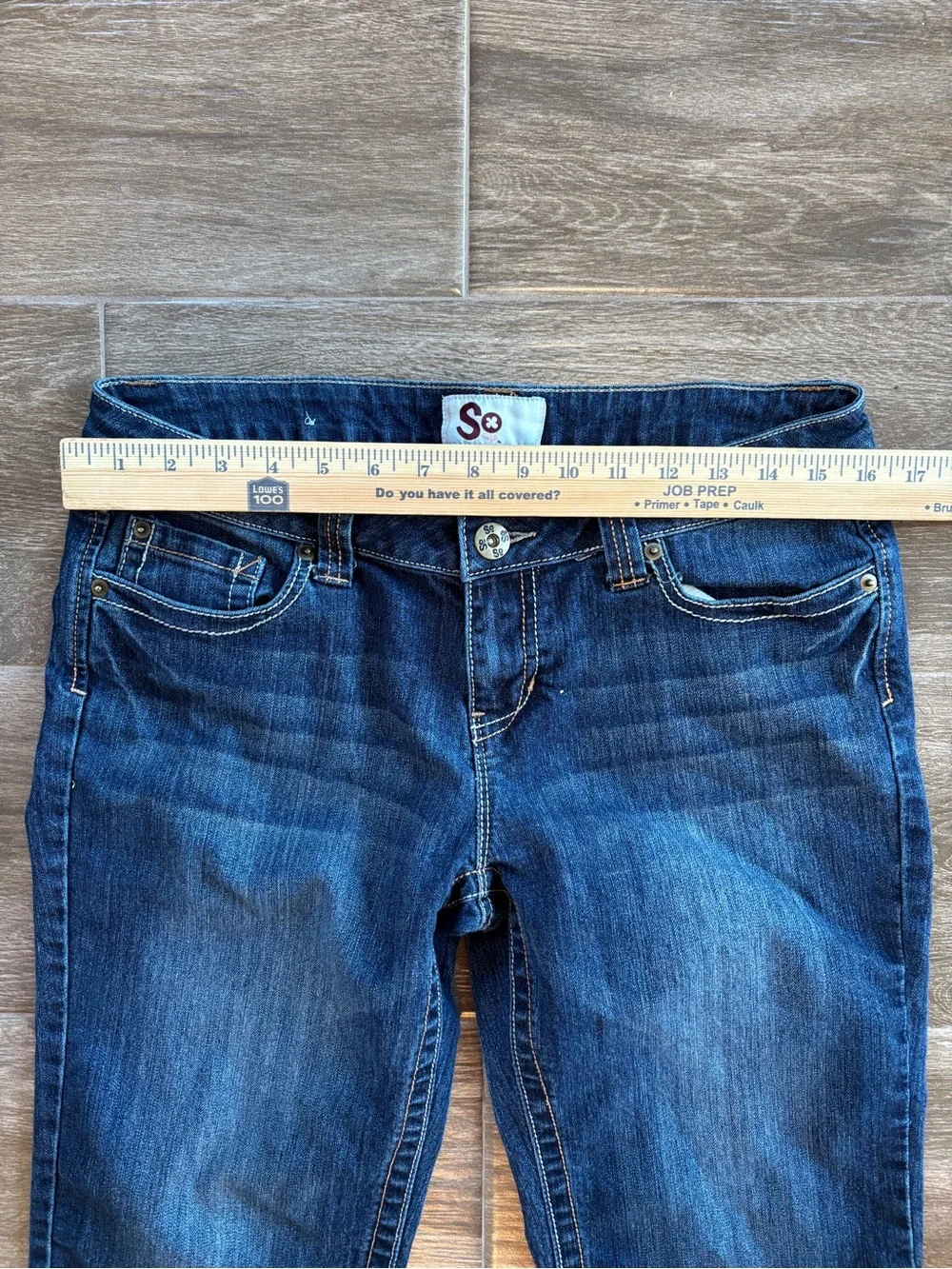 SO Juniors Size 11Dark Blue Boyfriend Denim Bermuda Shorts Relaxed Long